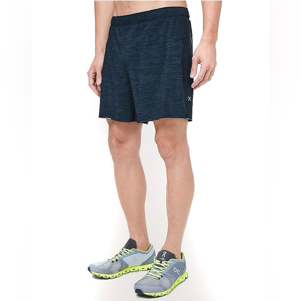 Lululemon Men’s Surge Short 6" in Heather Allover Iron Blue True Navy Size S